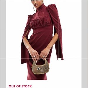 Daska stuctured maxi dress with ruched bust detail in wine 132574879
